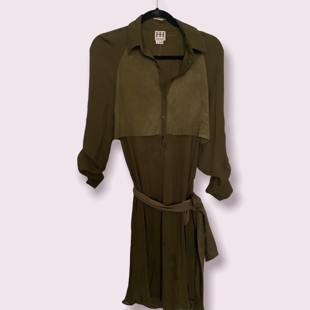 Haute Hippie Dress Dark Green Size M - Picture 2 of 5